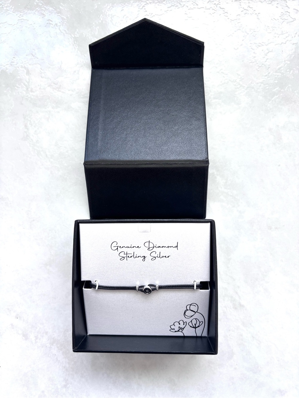 NWT Diamond Accent Cord Bracelet in Sterling Silver